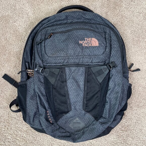 The North Face Handbags - The North Face Recon Backpack Black Rose Gold School Gym Travel Laptop Work
